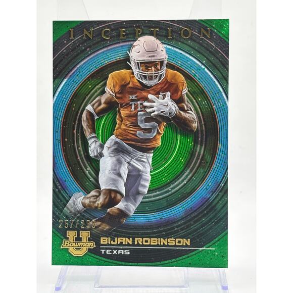 2022 Bowman University Inception Bijan Robinson Green /299 Texas Longhorns - Picture 1 of 2